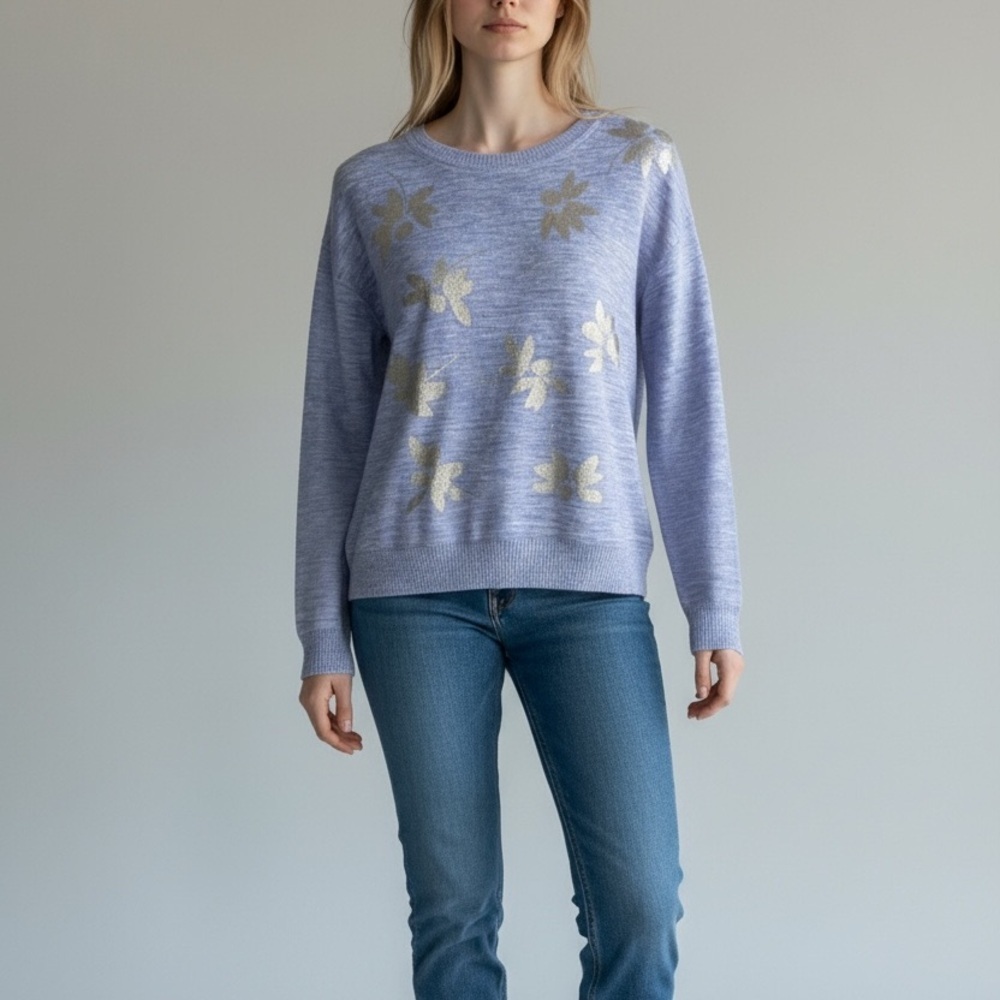 NWT J. CREW Linen Blend Periwinkle Sweater Extra Small
